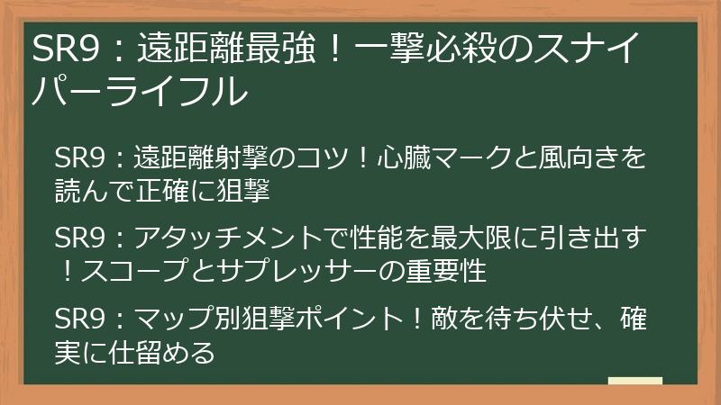 SR9：遠距離最強！一撃必殺のスナイパーライフル